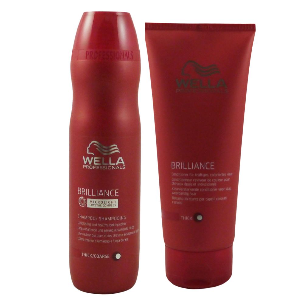 Wella Brilliance Shampoo Dickes Coloriertes Haar Conditioner Set Bei Pillashop