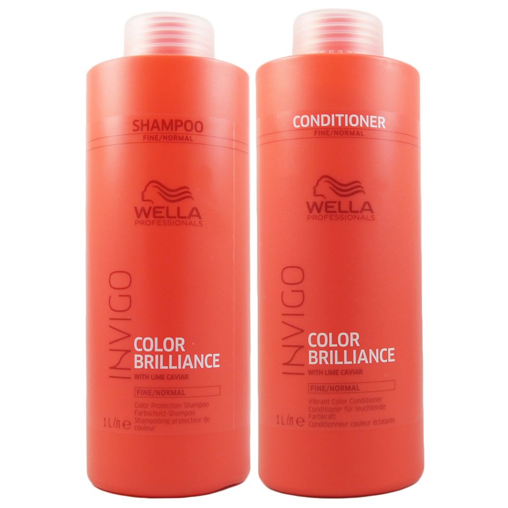 Wella Invigo Brilliance Shampoo Conditioner 1000ml Feines Coloriertes Haar Set Bei Pillashop